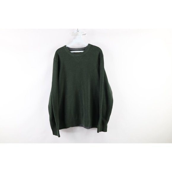 Eddie Bauer Cotton Knit Sweater, Men's Size L cotton Green type dark green Vintage Second Hand